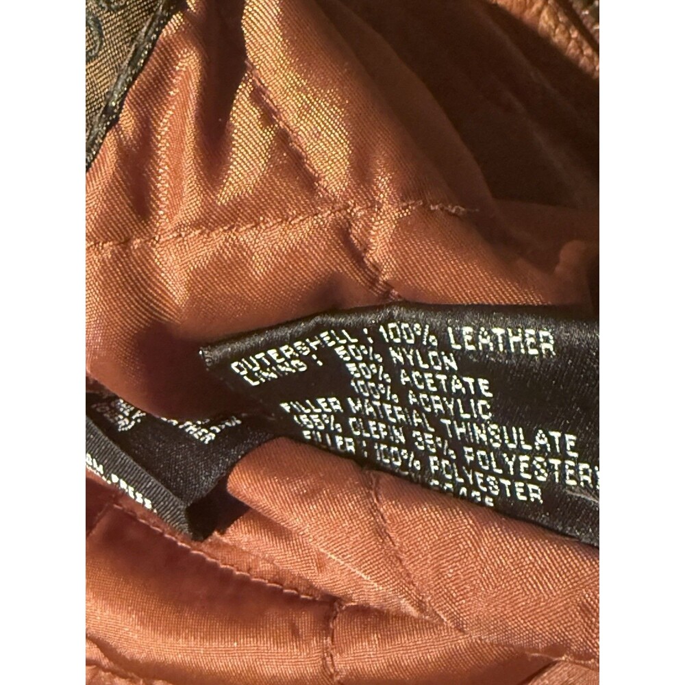 RARE -Vintage Y2K Wilson’s Leather Faux Fur Jacket Southwestern 3M Sz L - Picture 9 of 9